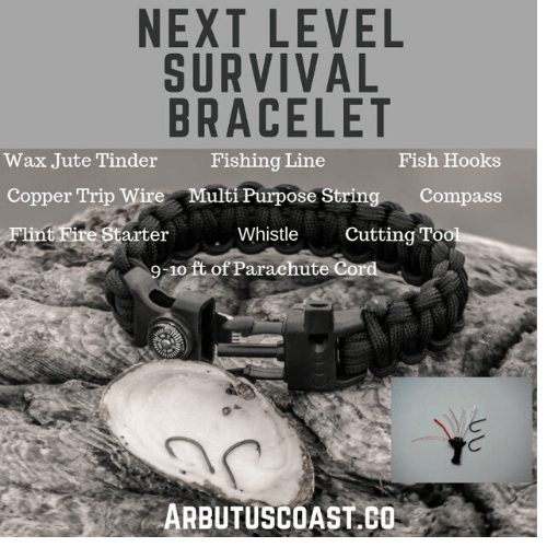 10 in 1 Paracord Bracelet Black Arbutus Coast ArbutusCoast