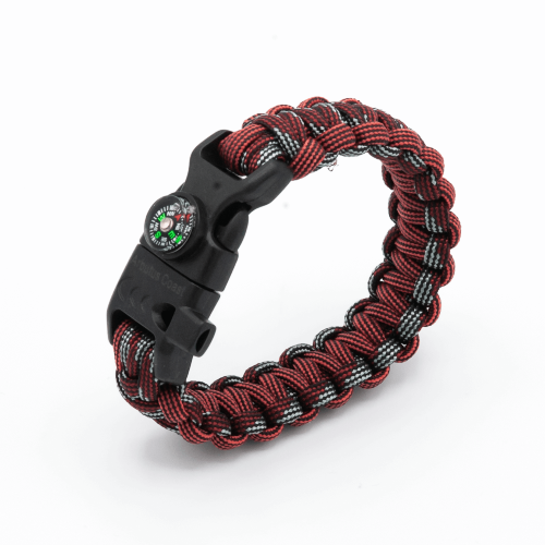 5 in 1 Paracord Bracelet (Red Camo)